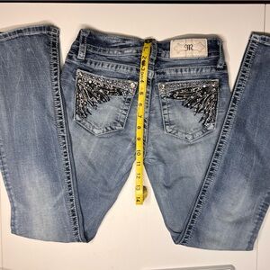 Miss Me Boot Cut Jeans with Black Embellishments